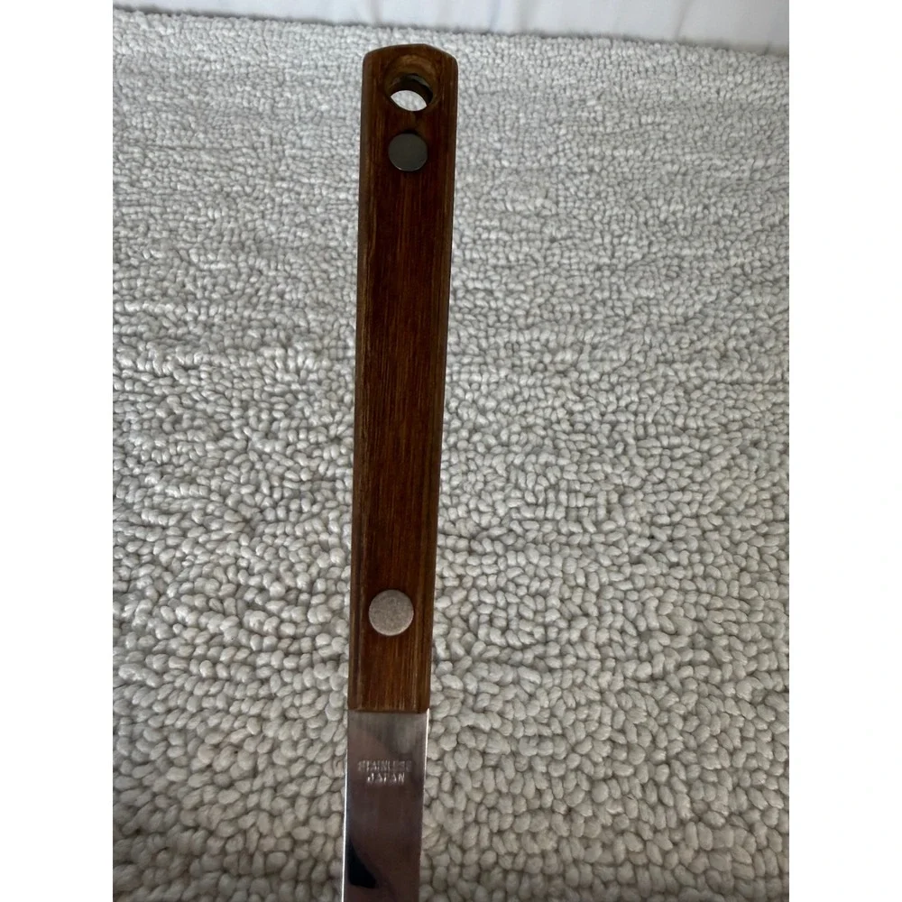 Vintage Stainless Steel Carving Fork Wood‎ Handle Japan